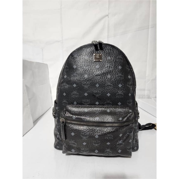 Authentic MCM Visetos Stark Leather Backpack Black main image 5
